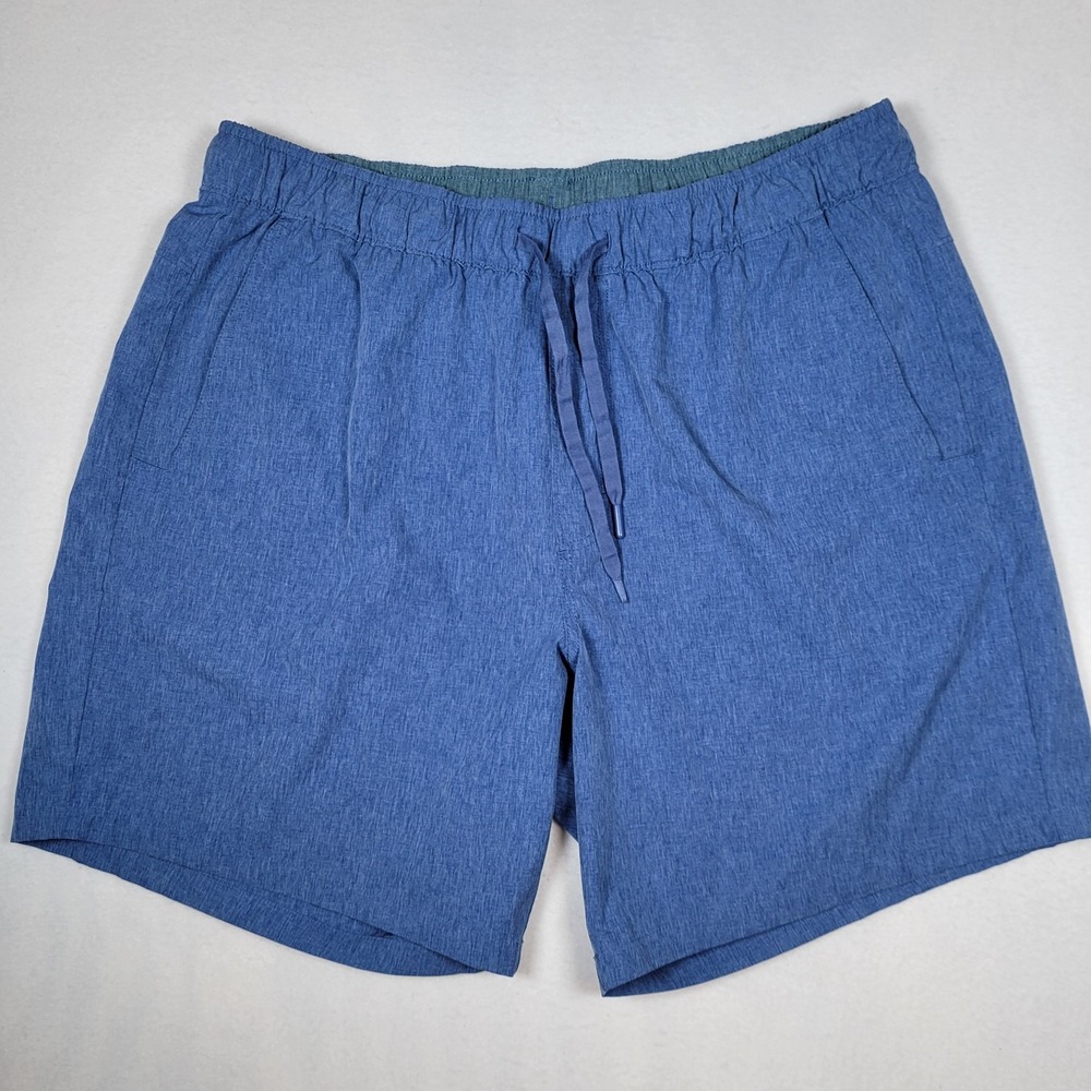 Eddie Bauer Shorts‎ Mens XL Blue Drawstring Elastic Waist Stretch Pocket Casual